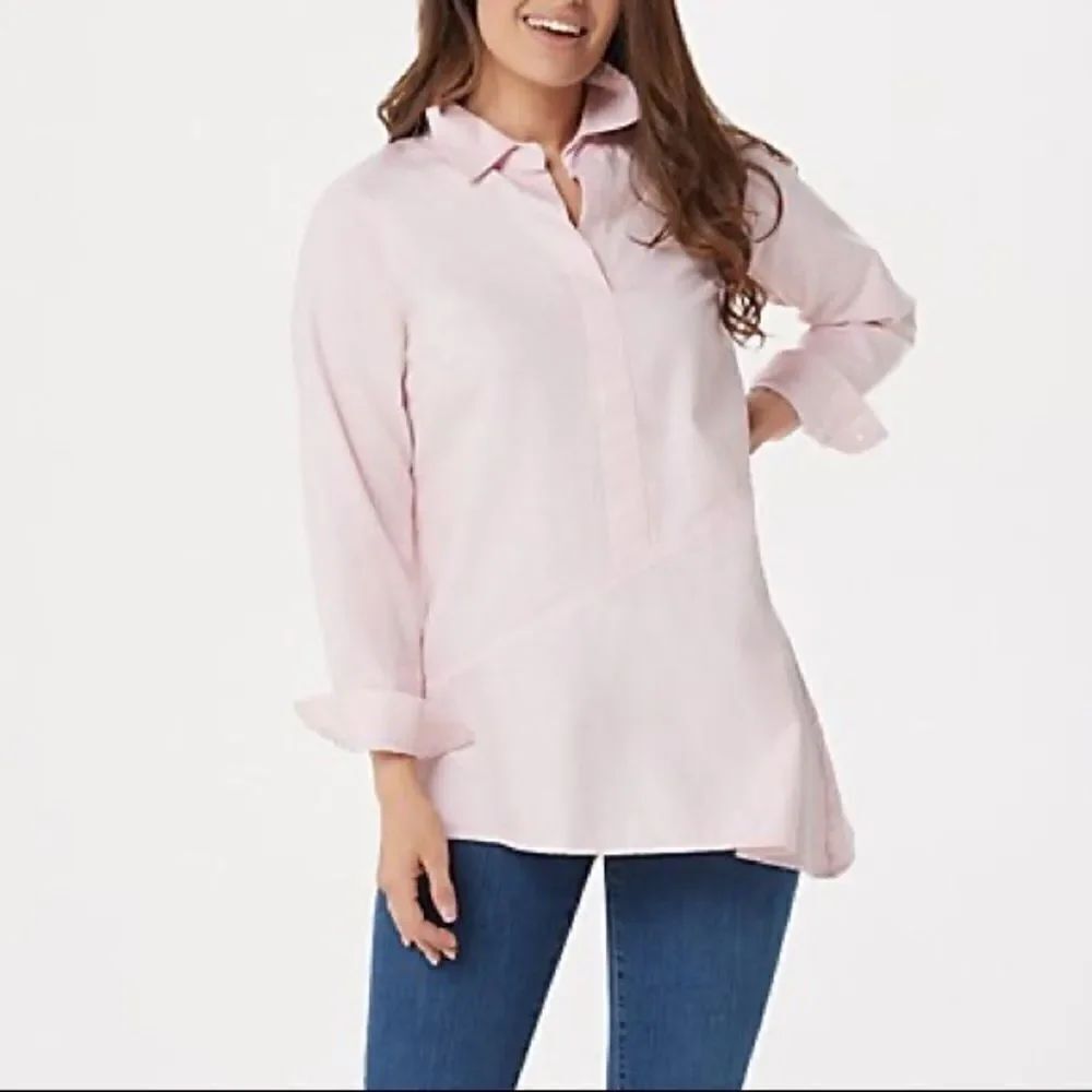 Joan Rivers Asymmetric Hem Denim Tunic